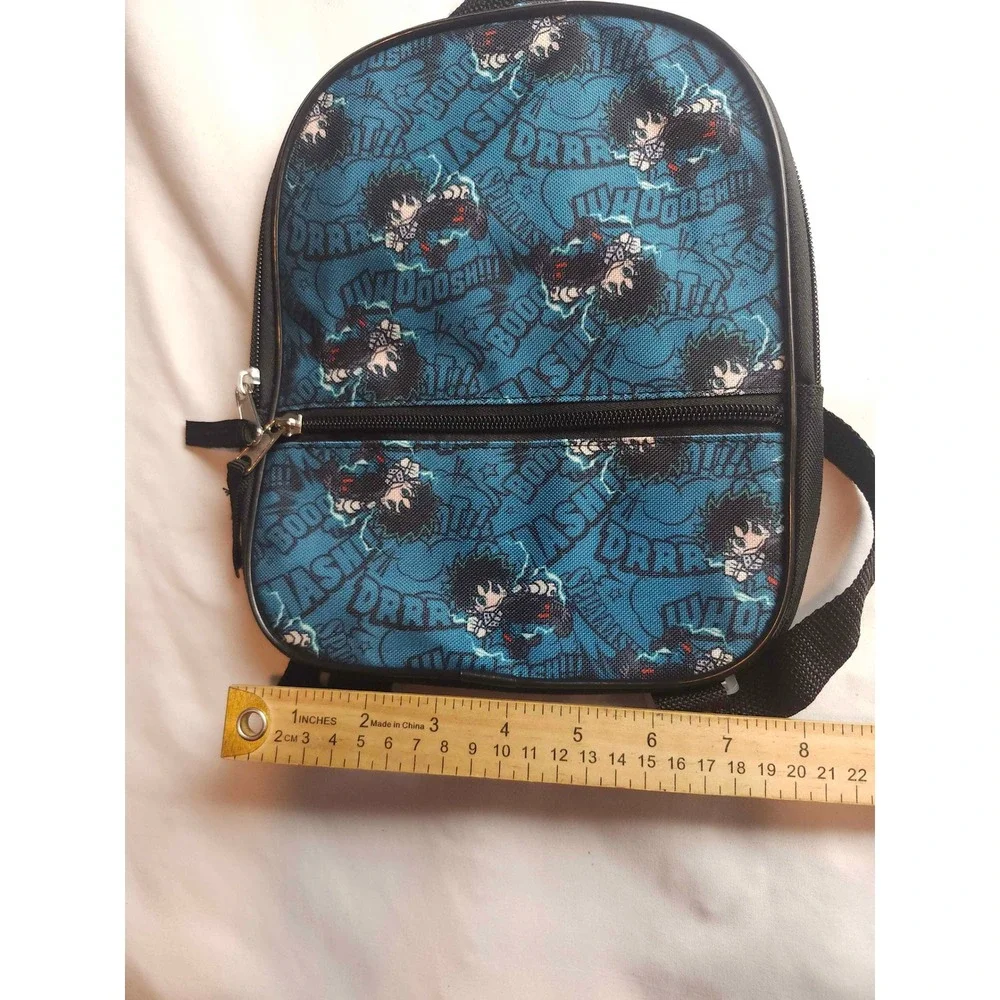 Bioworld My Hero Academia Deku Mini Backpack Blue Anime Comic Print NWT